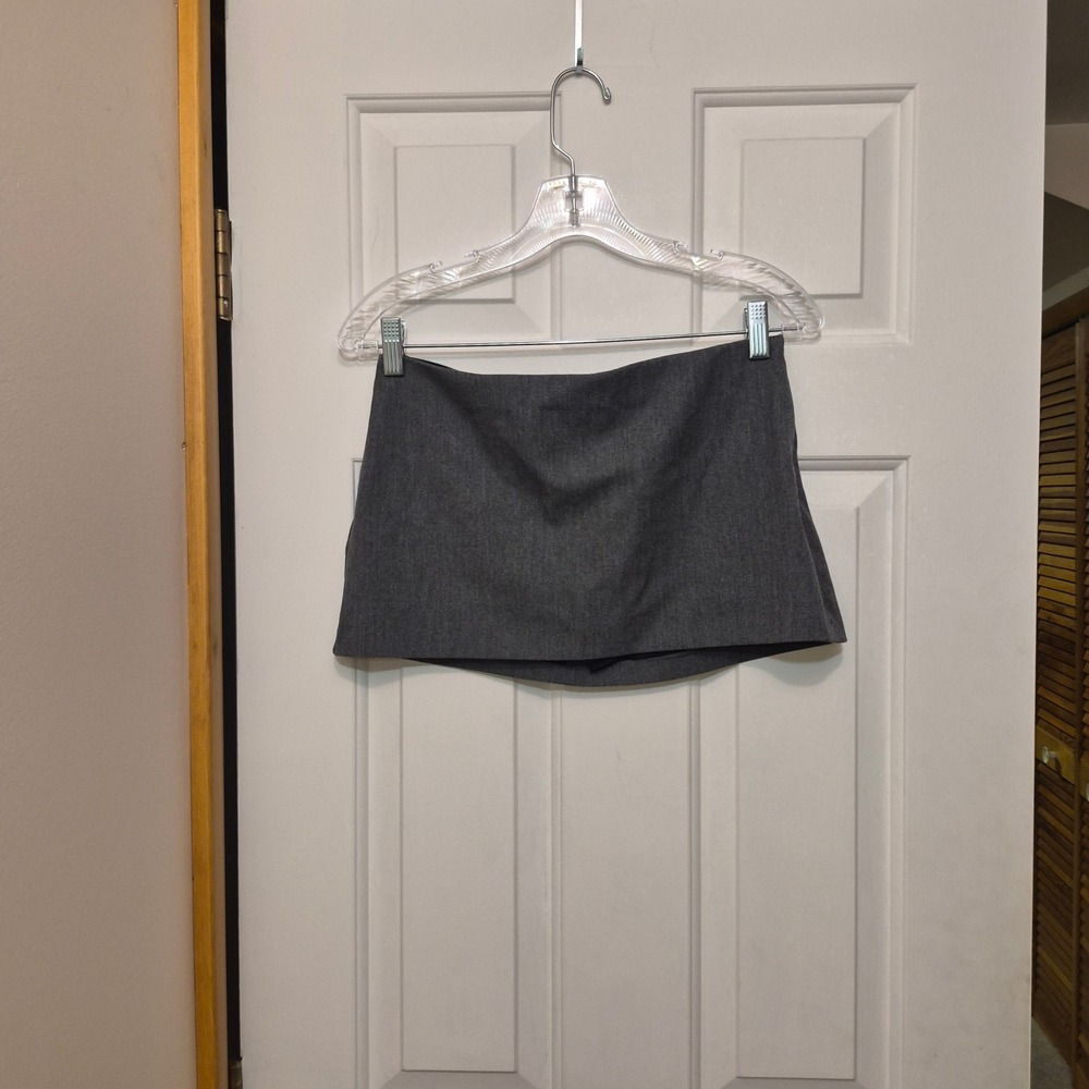 Abercrombie & Fitch Womens Grey Mini Skirt Size XS Office Siren Side Zip Career